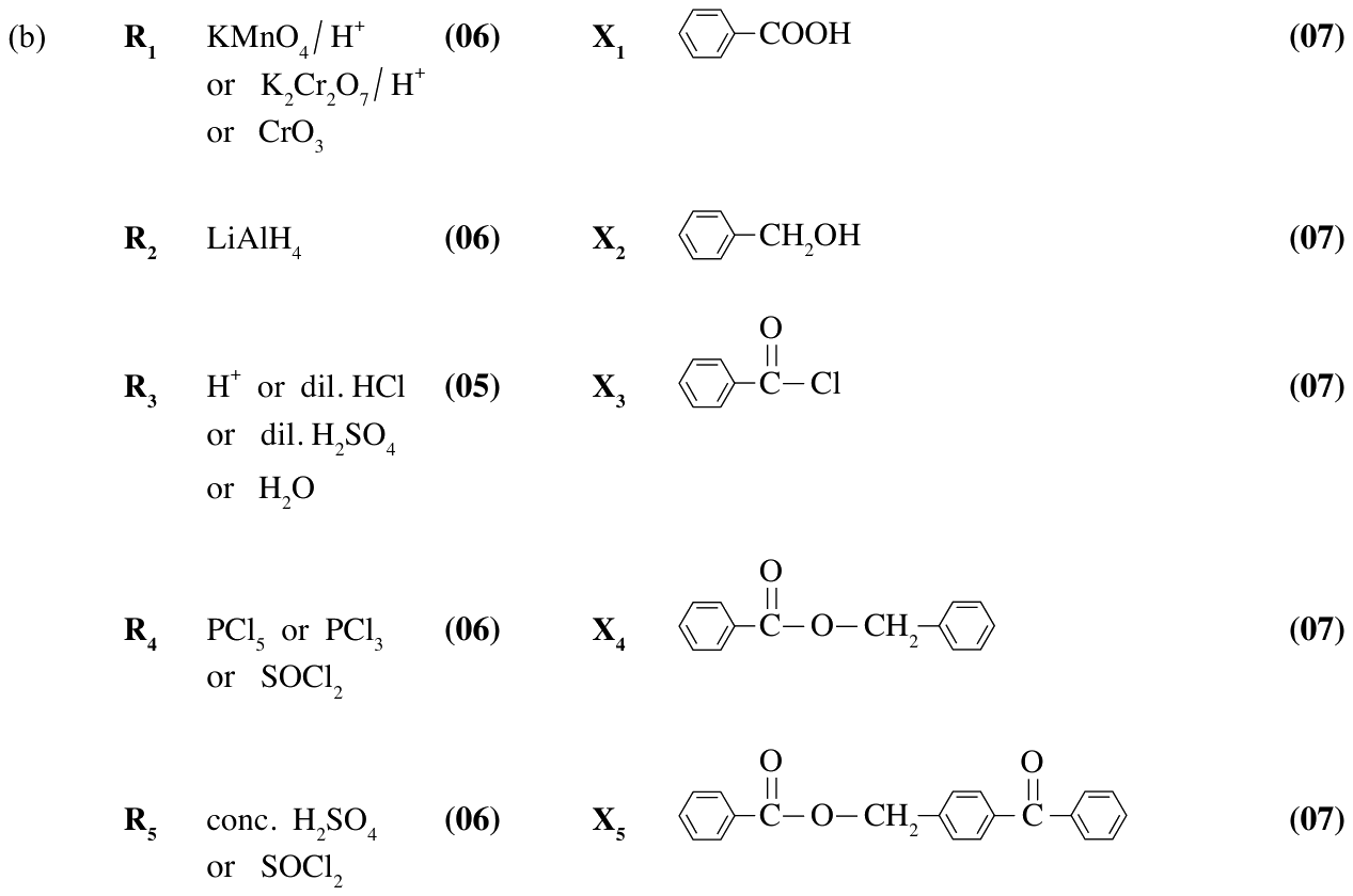 Scheme answer for R_1–R_5 and X_1–X_5