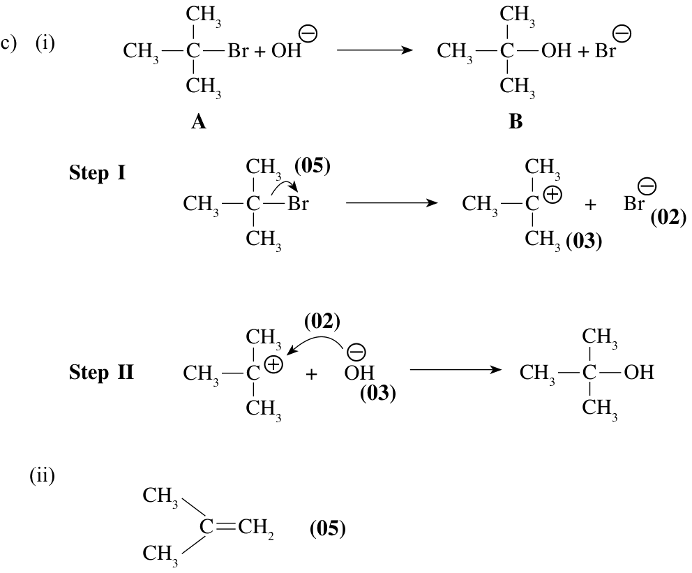 Scheme: S_N1 mechanism and structure of C