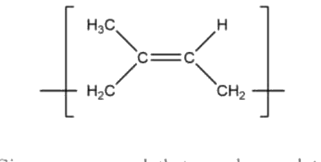 Repeating unit of natural rubber (cis-1,4-polyisoprene)
